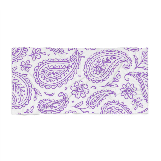 Purple Paisley Beach Towel