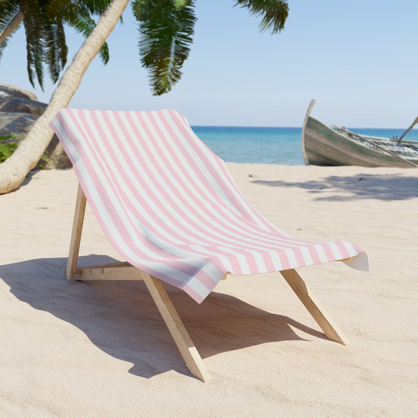 Pink Striped Beach Towel