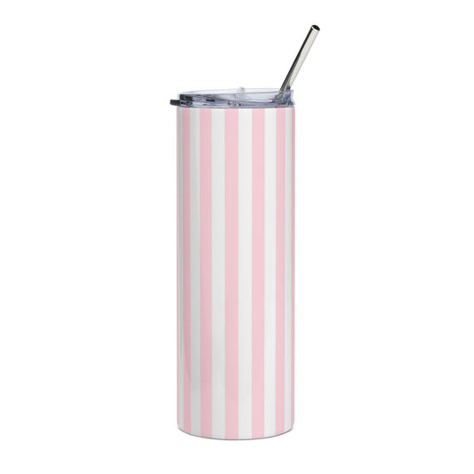 Pink Stripe Stainless Steel Tumbler 20 oz