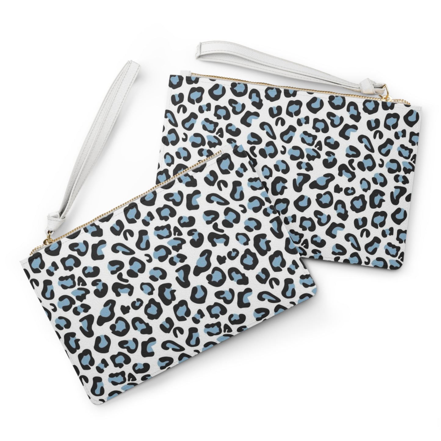 Blue Leopard Print Clutch Bag