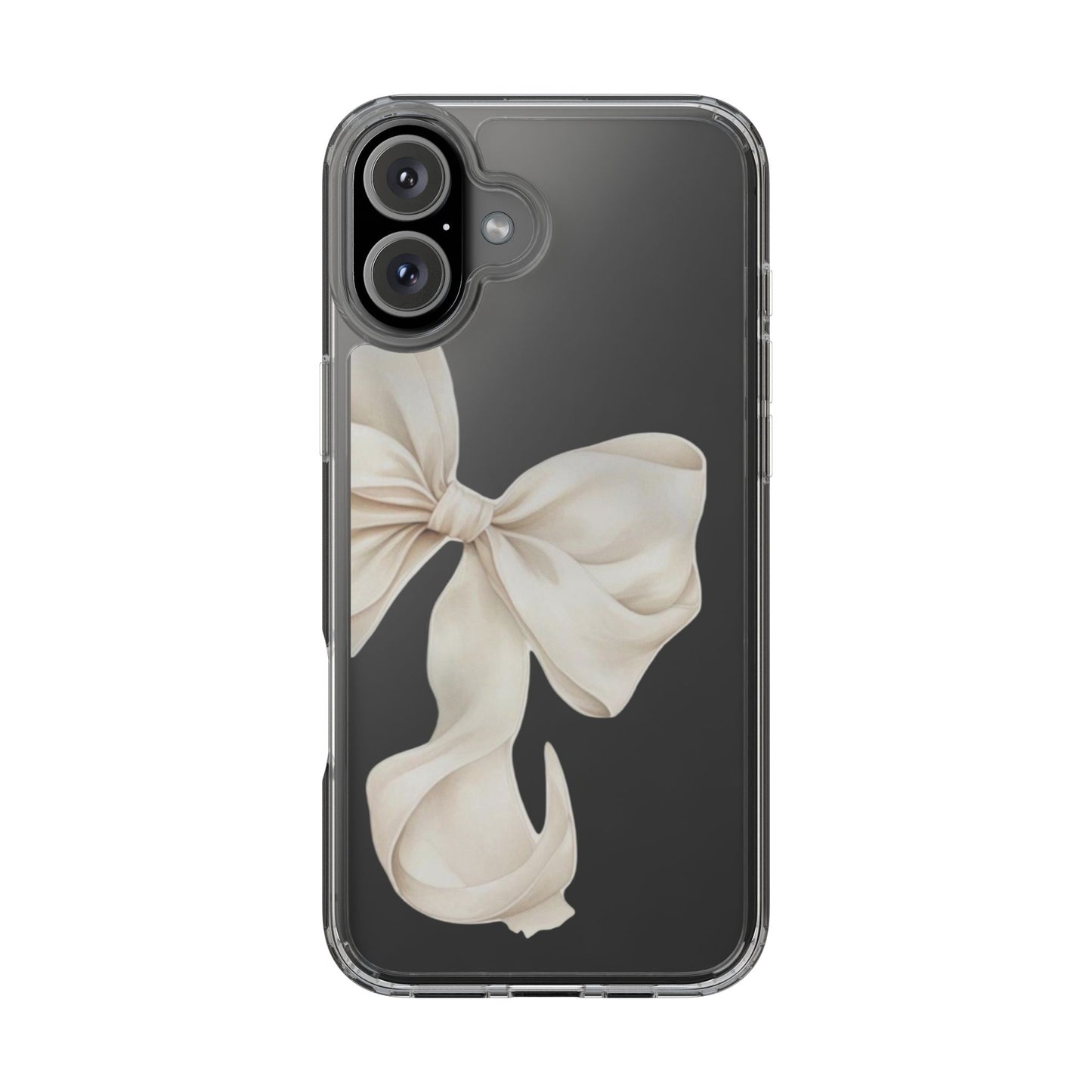 Ivory Ribbon Clear Phone Case