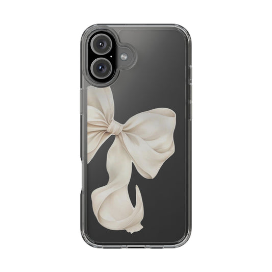 Ivory Ribbon Clear Phone Case