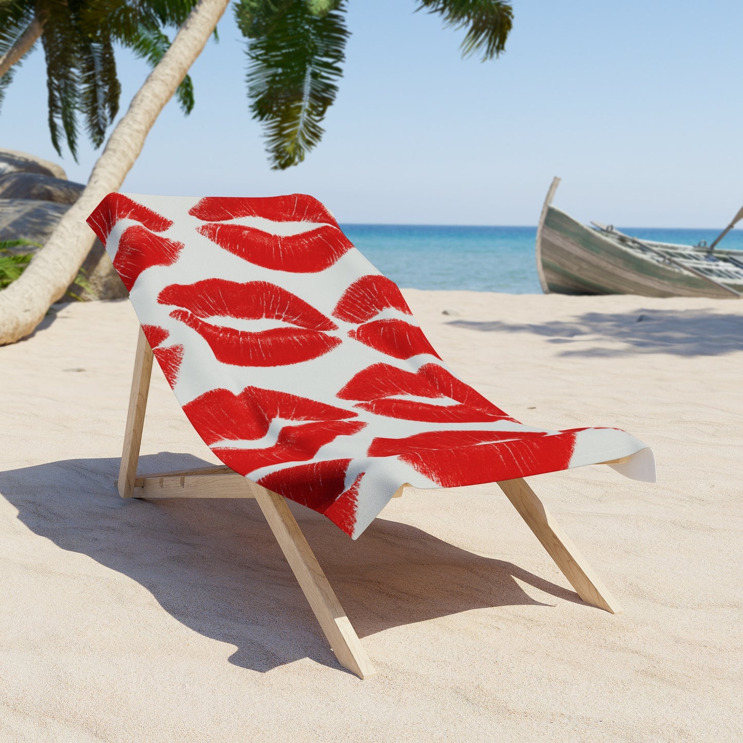 Red Lipstick Beach Towel