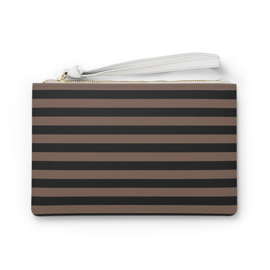 Black Striped Clutch Bag