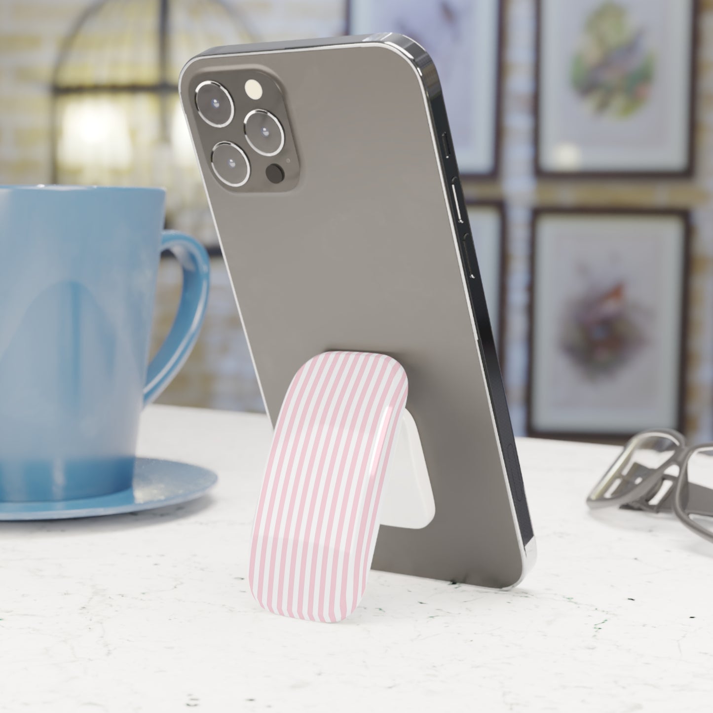 Pink Stripe Phone Grip/Stand