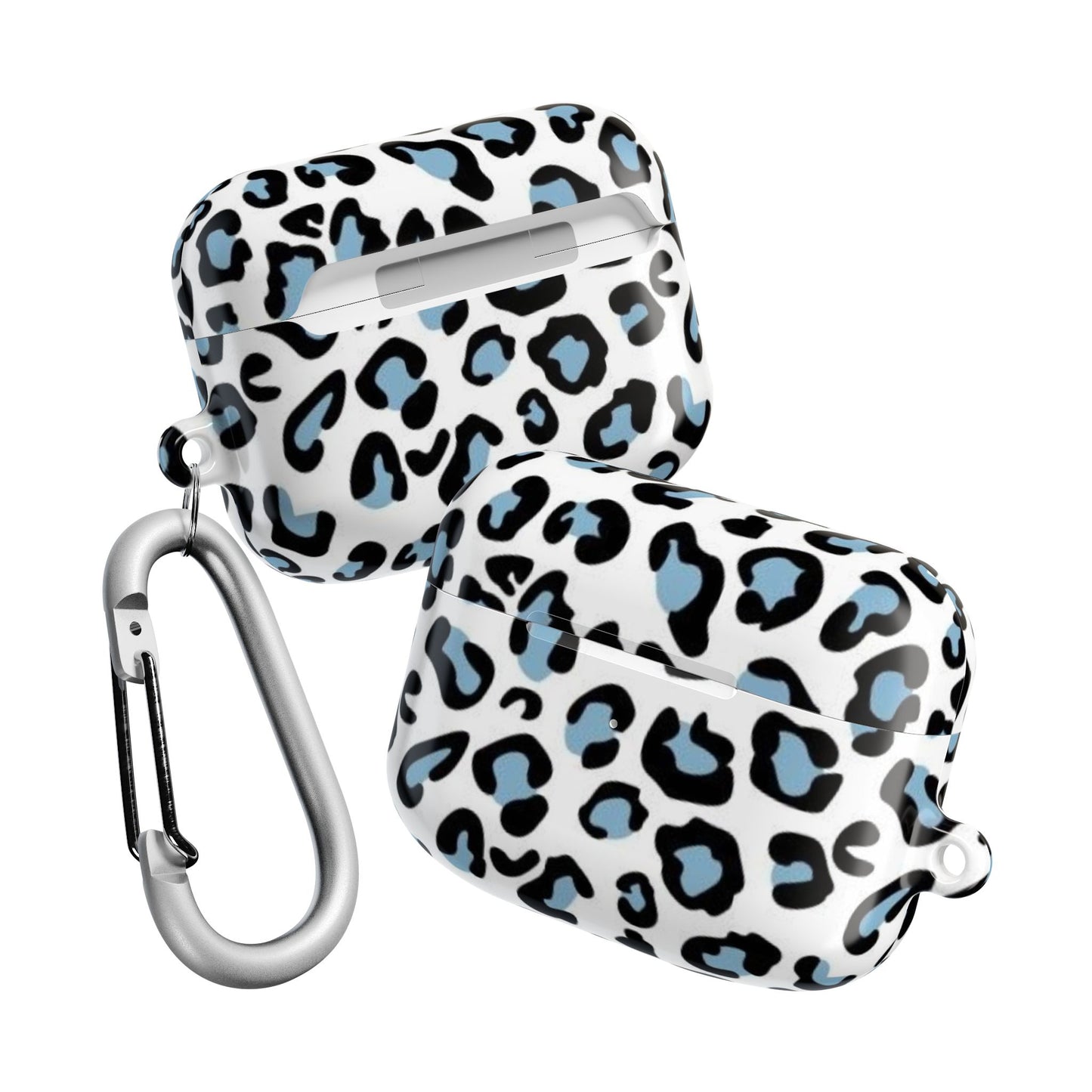 Light Blue Leopard Print AirPod Case