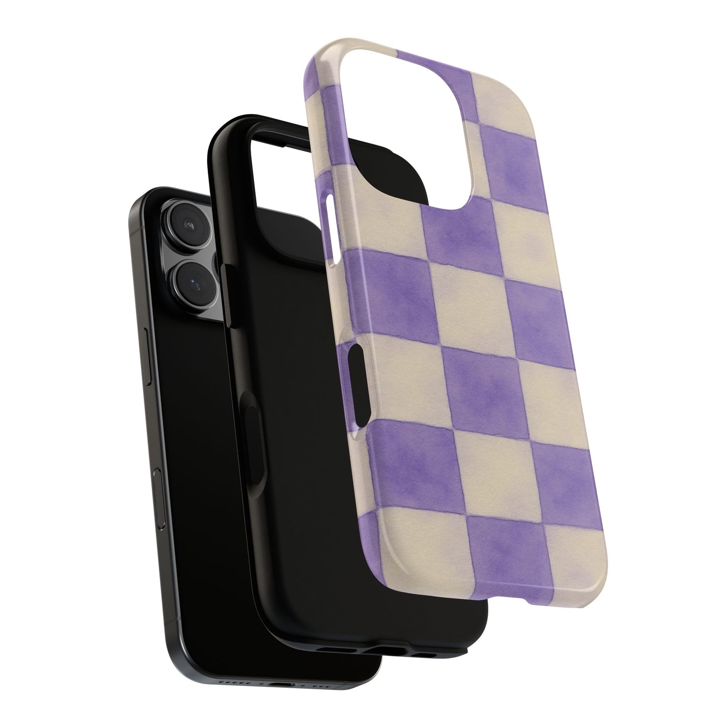 Purple Checkered Tough Phone Case