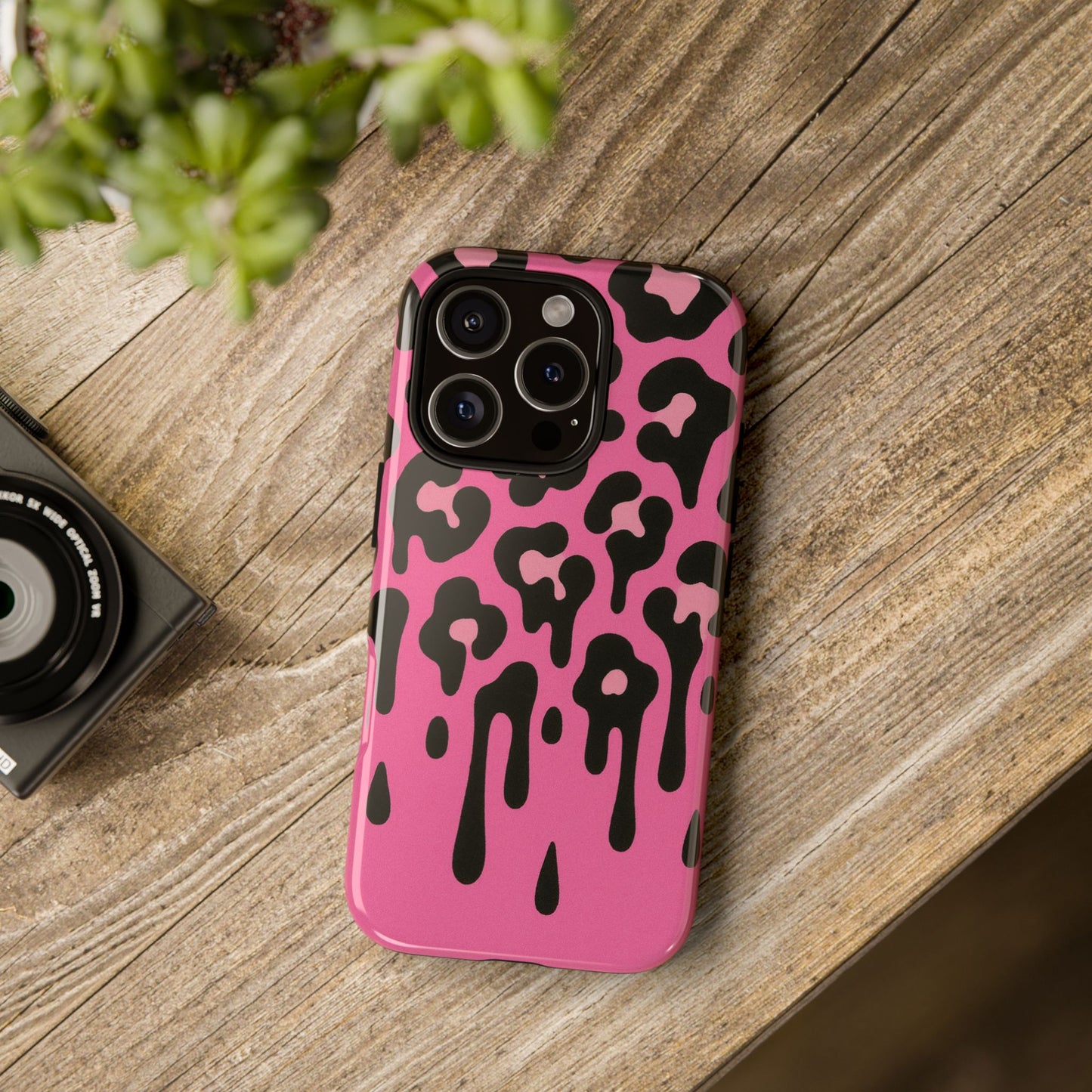 Pink Leopard Drip Phone Case