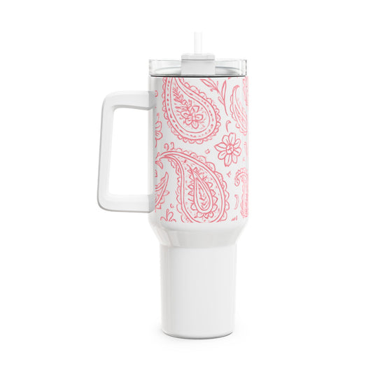Pink Paisley Tumbler | 40oz Insulated