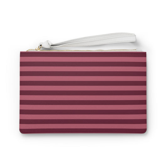 Burgundy Striped Clutch Bag