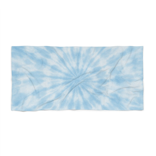 Light Blue Tie-Dye Beach Towel