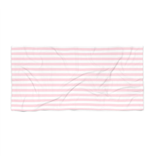 Pink Striped Beach Towel