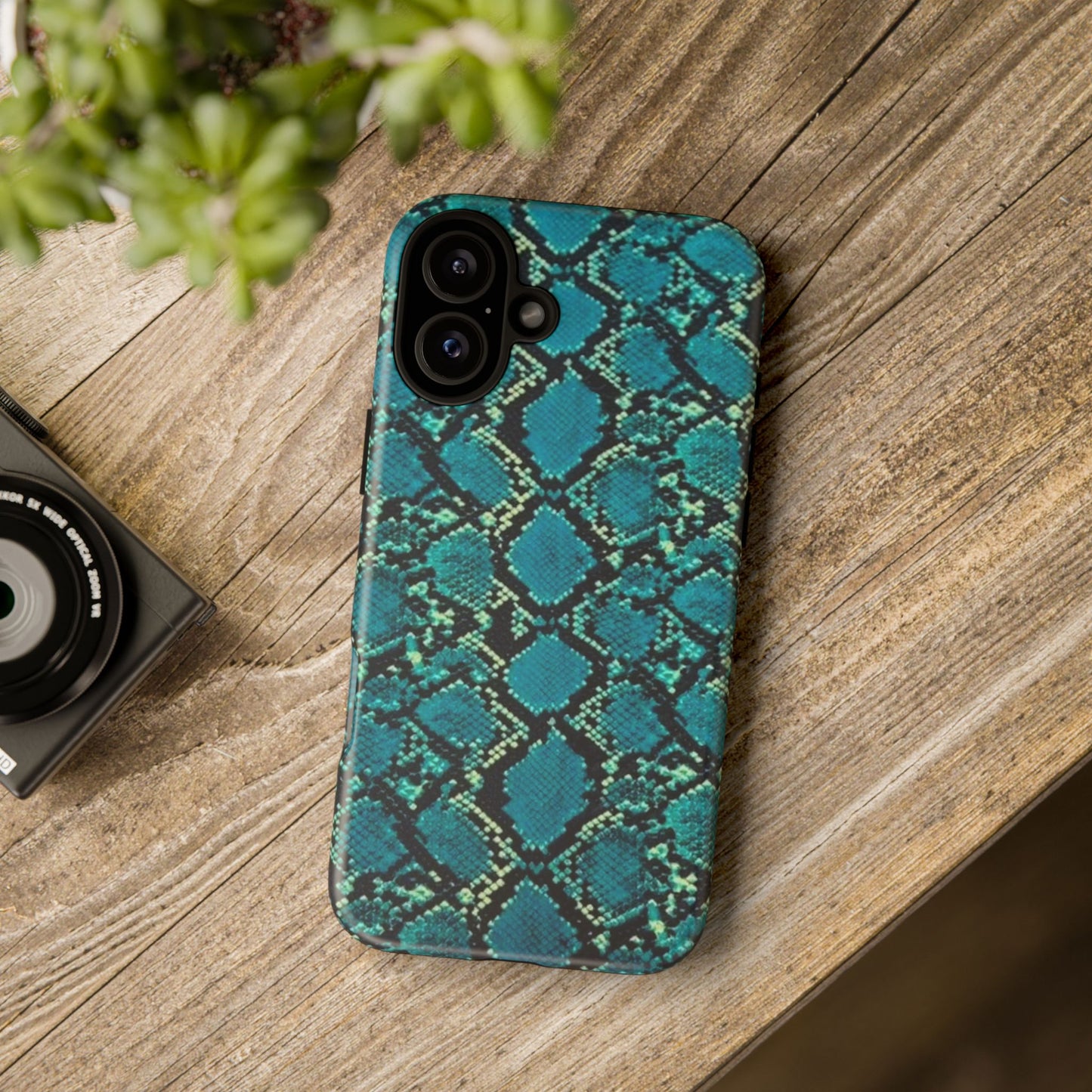 Blue Snake Skin Phone Case