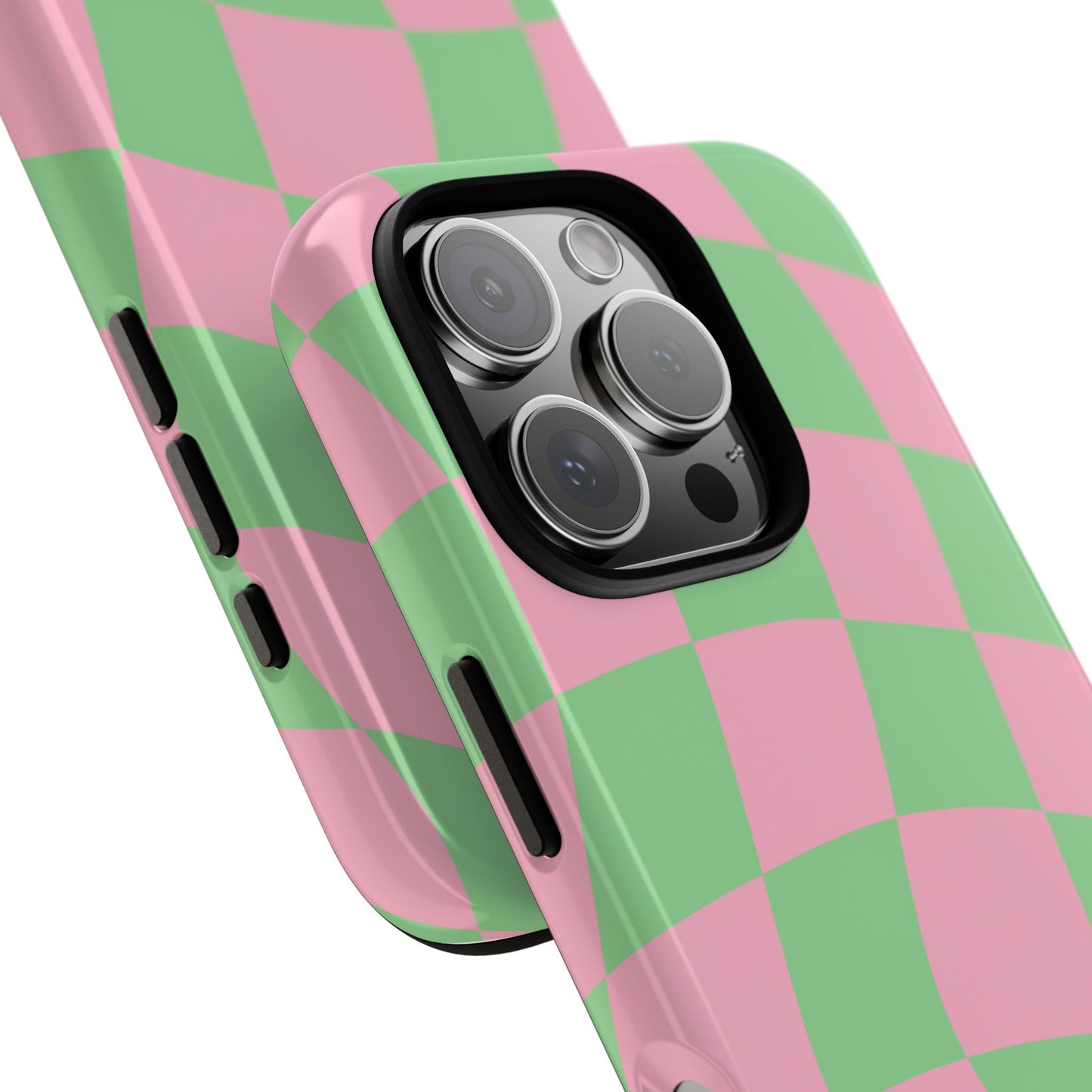 Pink & Green Checkered Phone Case