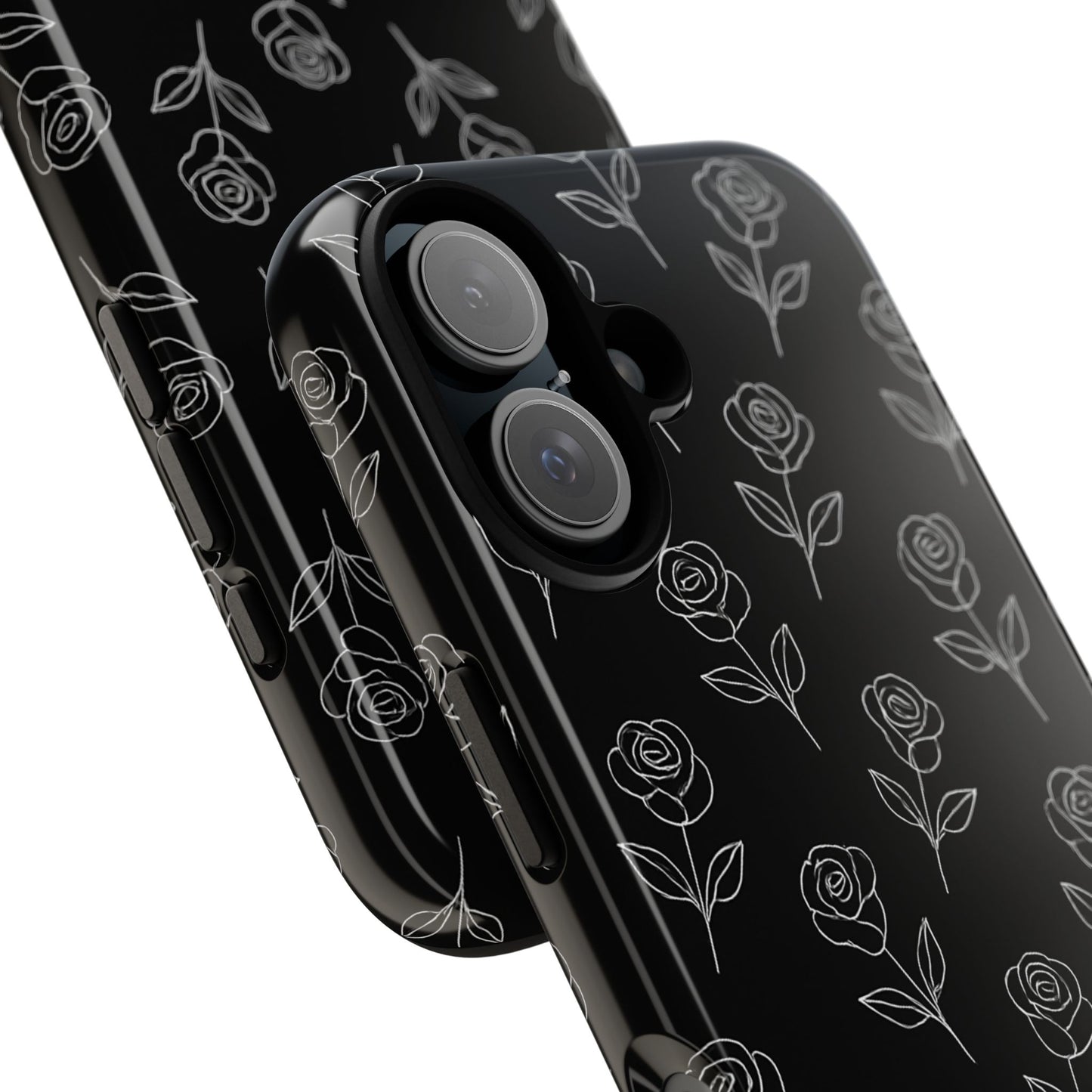 Black Dainty Floral Case