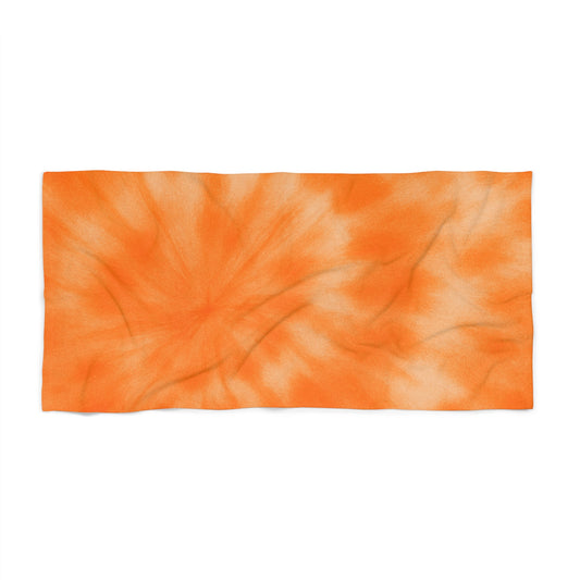 Orange Tie-Dye Beach Towel