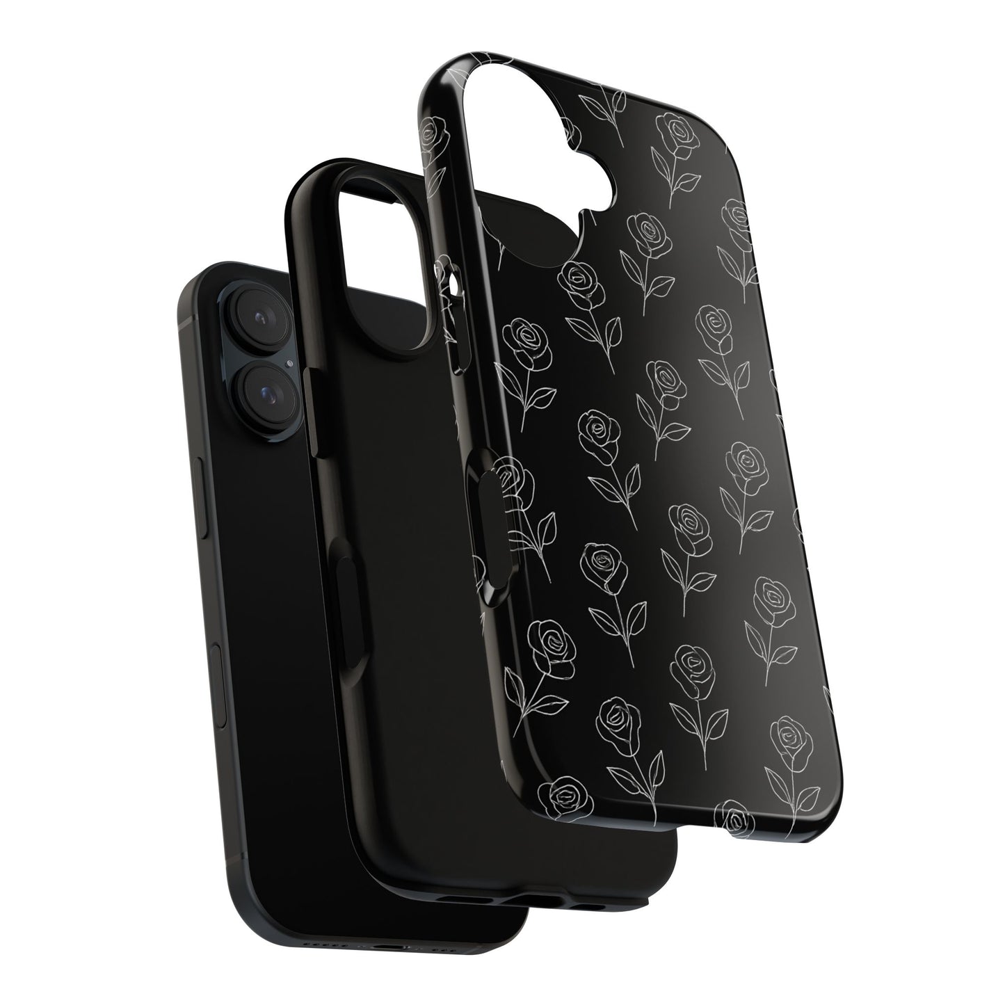 Black Dainty Floral Case