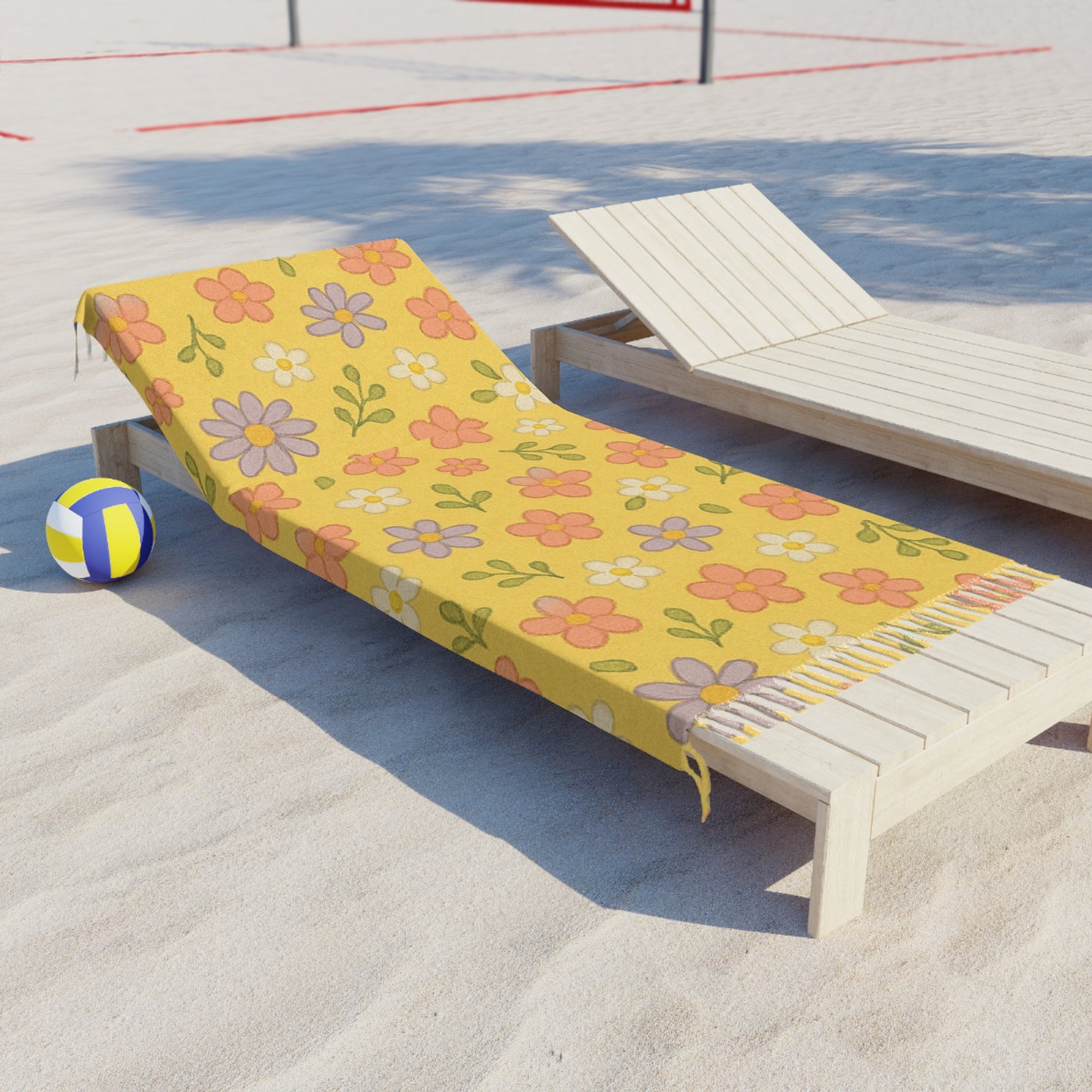 Yellow Floral Beach Blanket