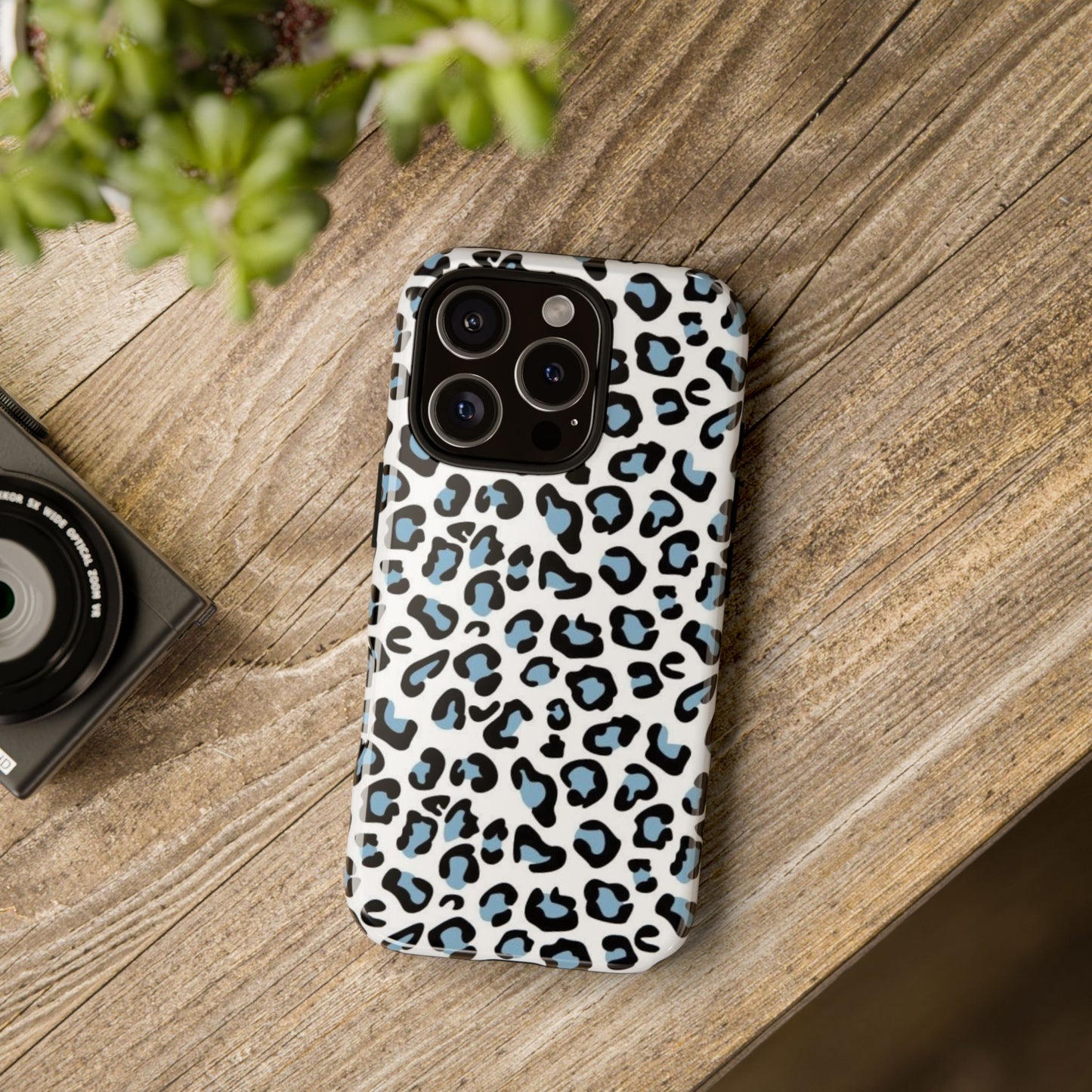 Light Blue Leopard Print Phone Case