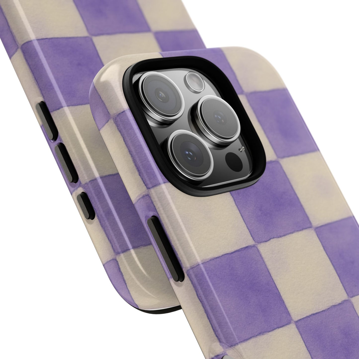 Purple Checkered Tough Phone Case