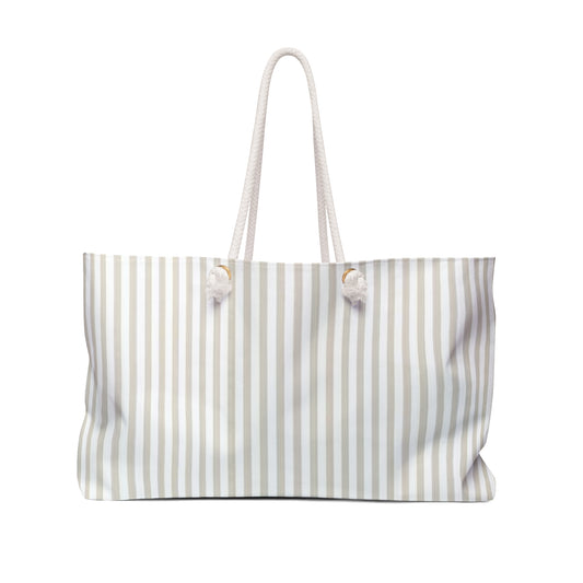 Beige Stripes Weekender Bag