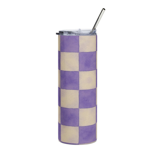 Purple Checkered Tumbler