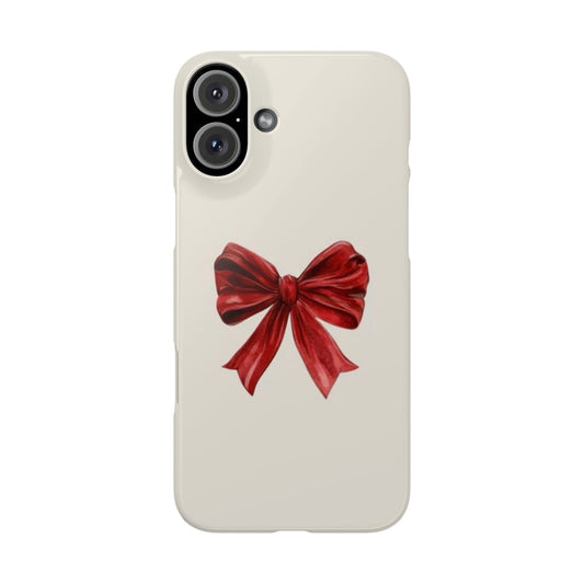 Burgundy Bow Slim Phone Case