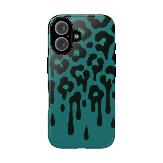 Blue Leopard Drip Phone Case