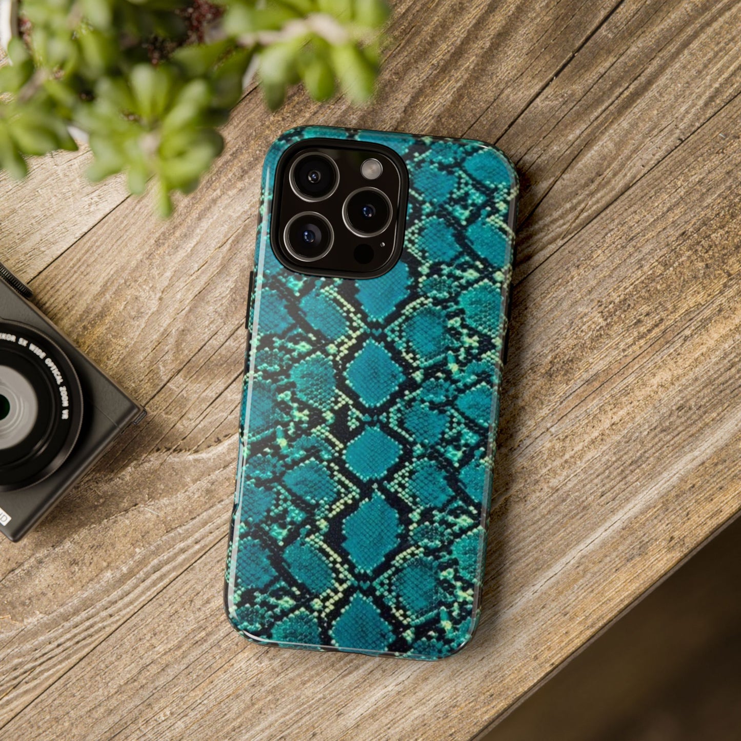 Blue Snake Skin Phone Case