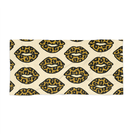 Leopard Kiss Print Beach Towel