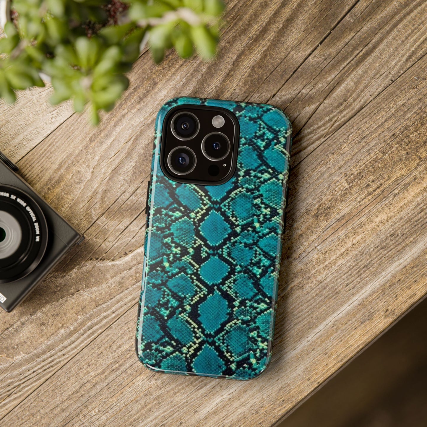 Blue Snake Skin Phone Case