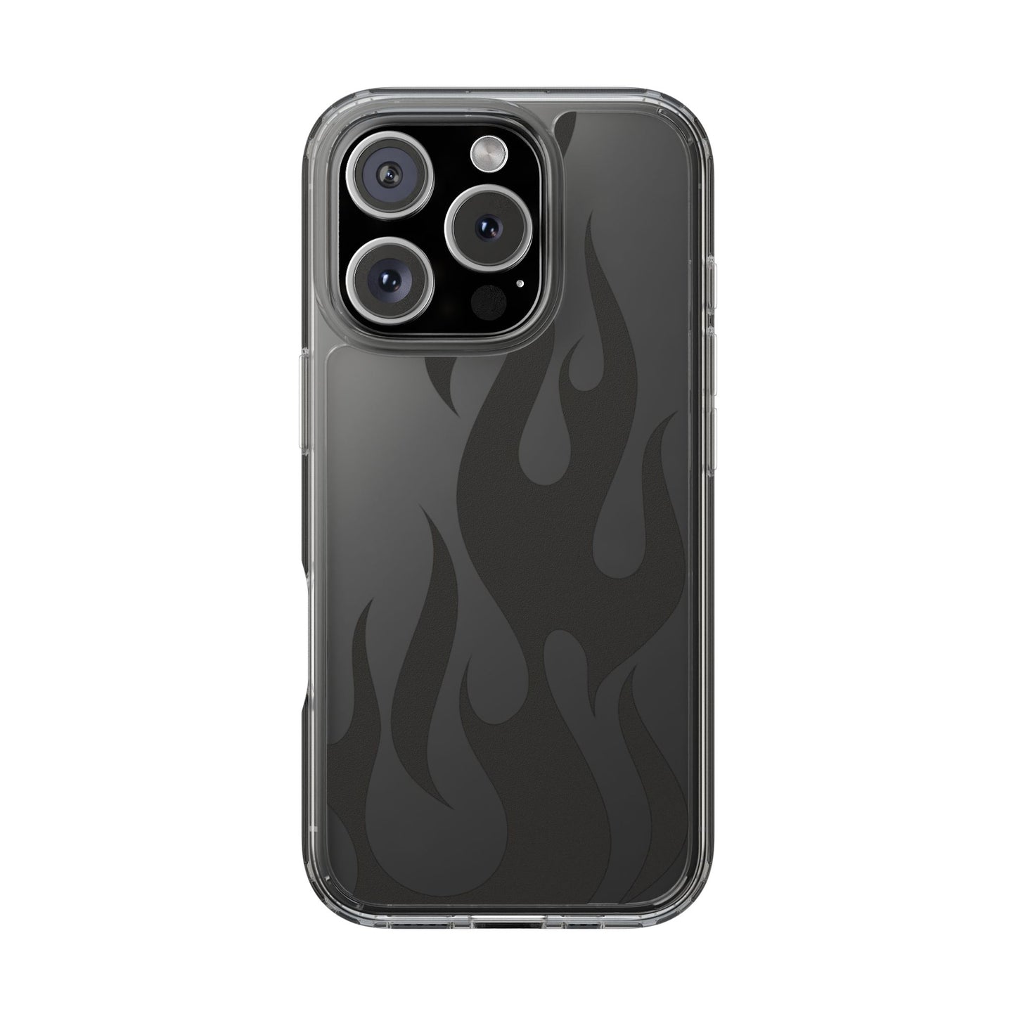 Black Flame Clear Phone Case