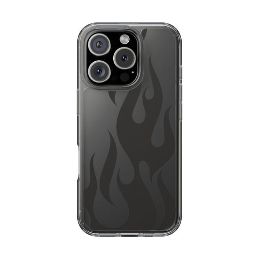 Black Flame Clear Phone Case