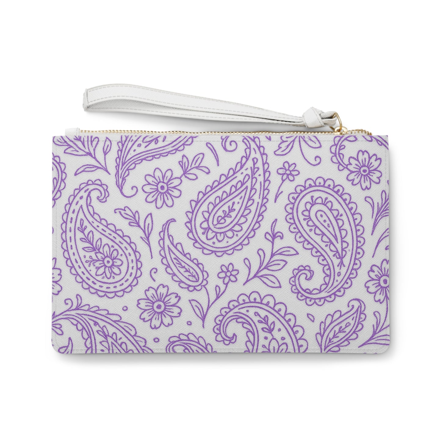 Purple Paisley Clutch Bag