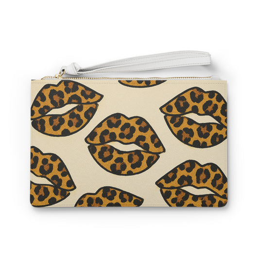 Leopard Kiss Print Clutch Bag