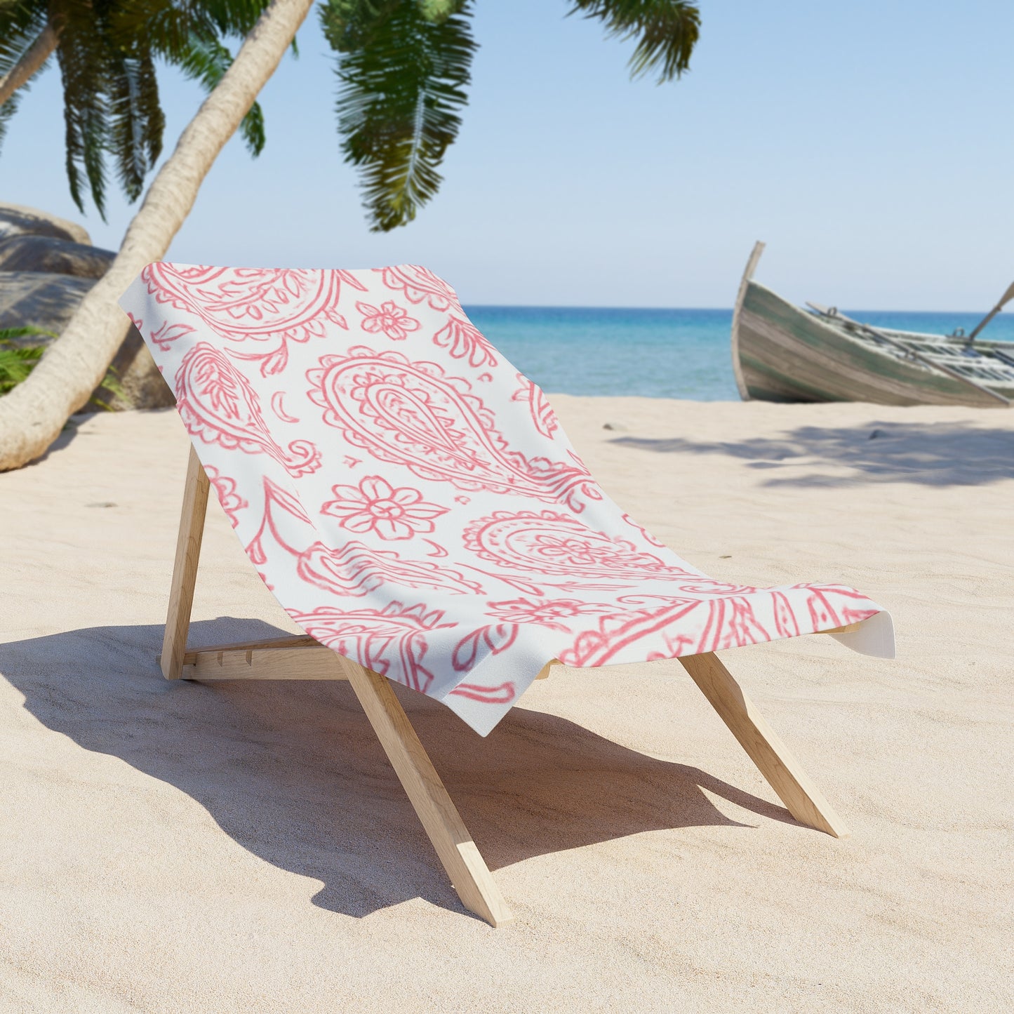 Pink Paisley Beach Towel