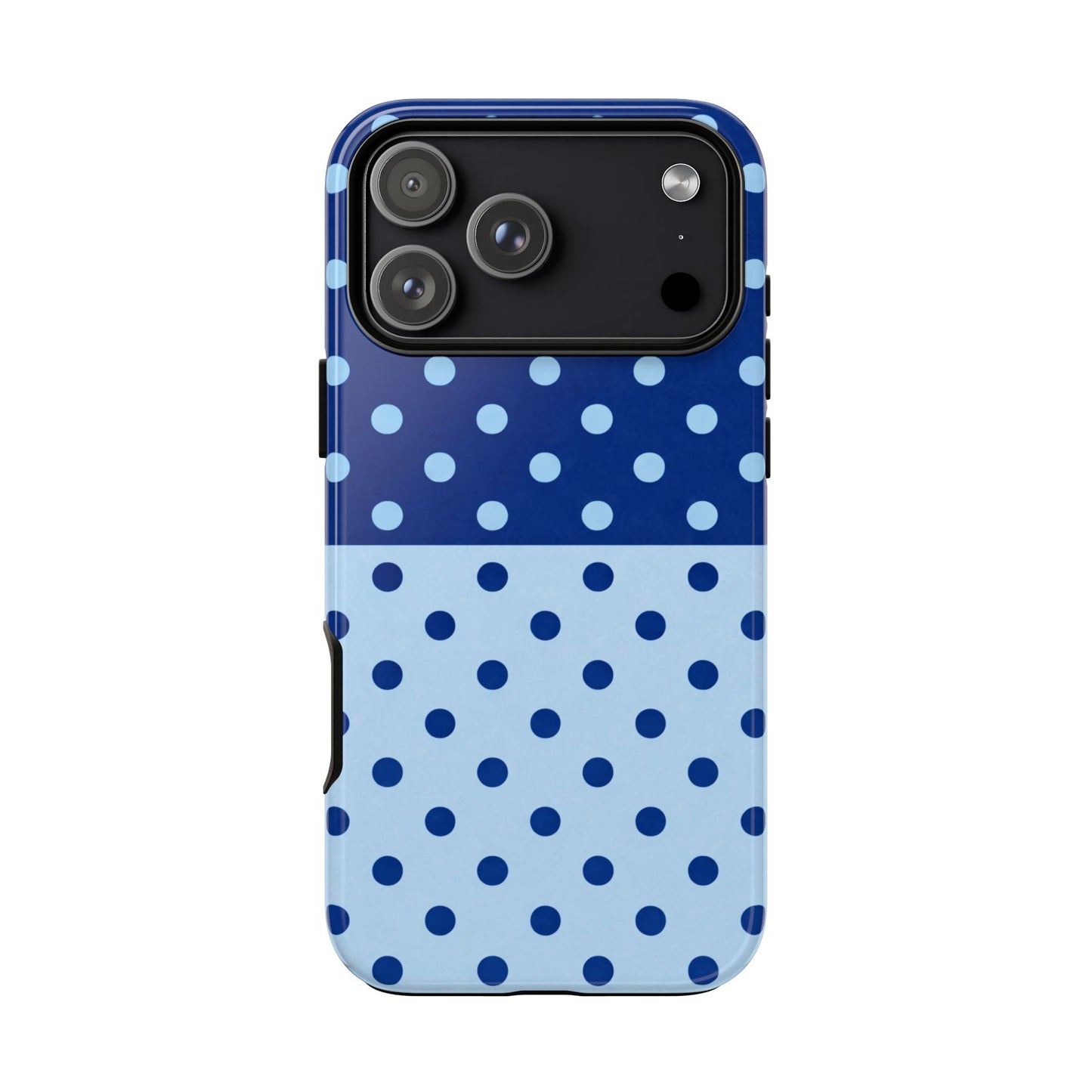 Two-Tone Polka Dot Case — Blue