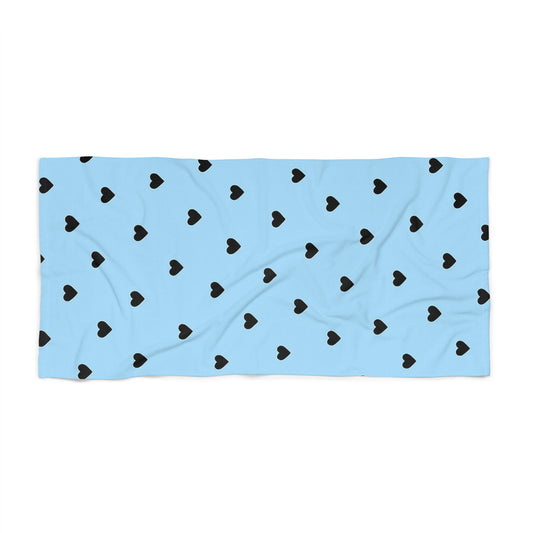 Blue Mini Heart Beach Towel