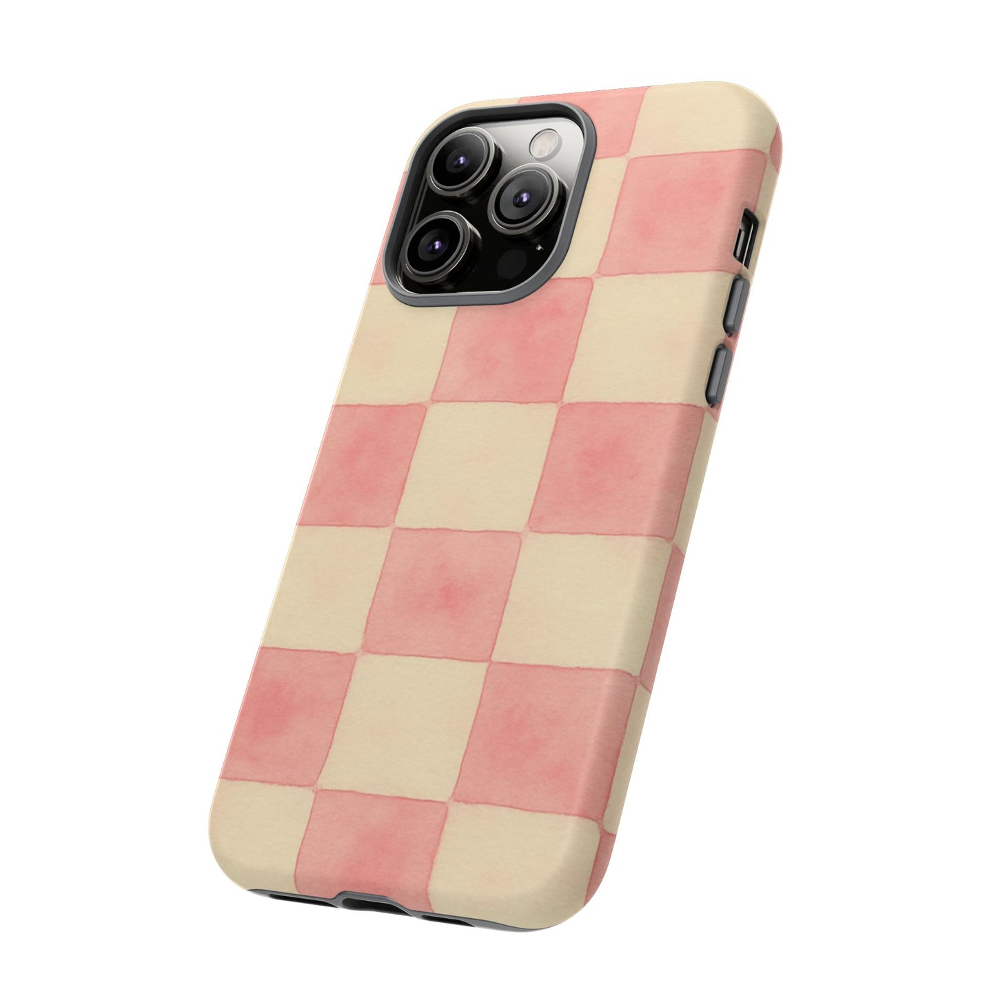 Pink Checkered Tough Phone Case