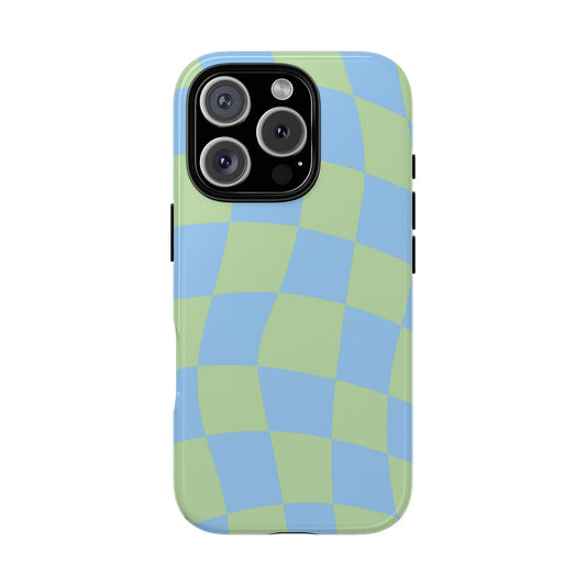 Blue & Green Checkered Phone Case