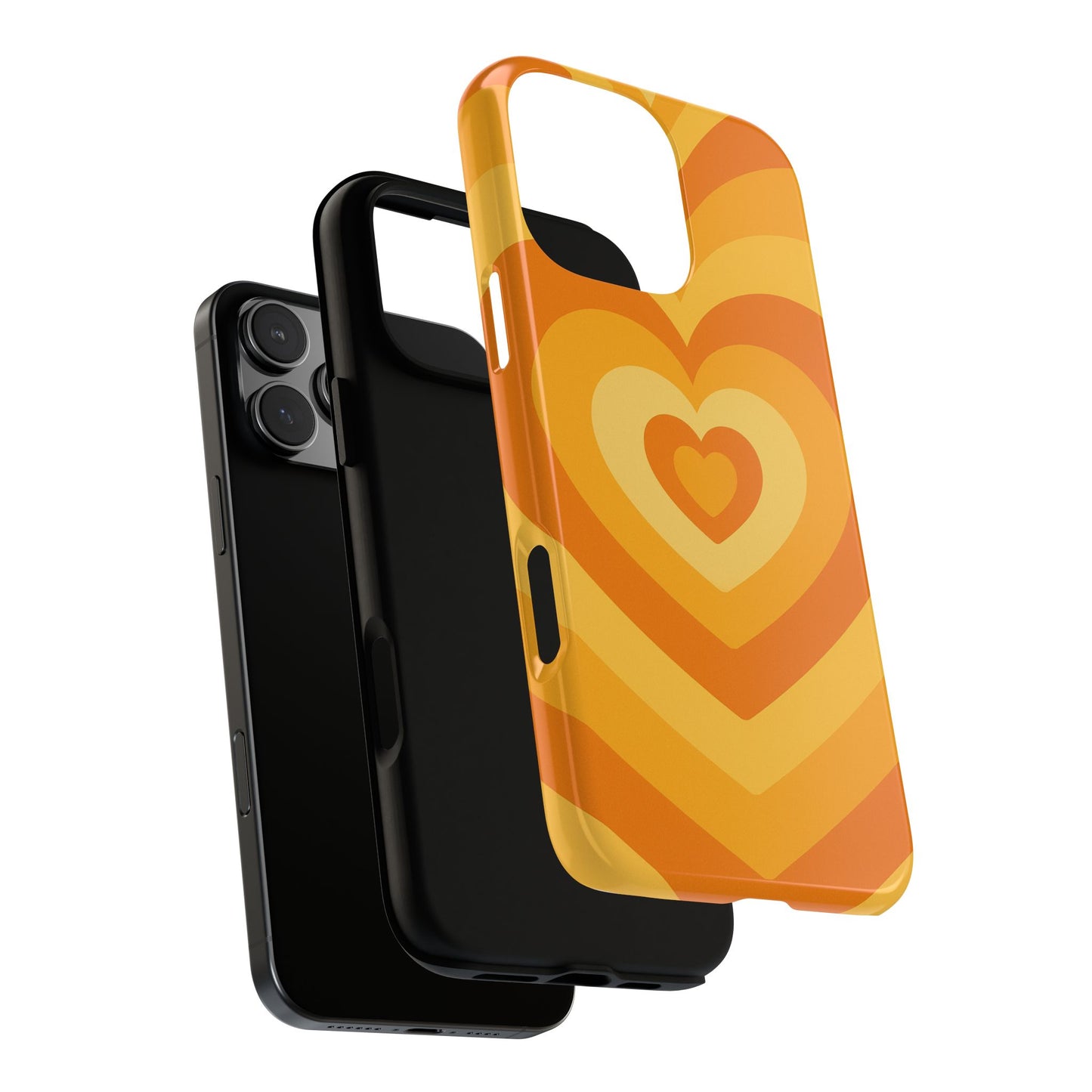 Orange Layered Heart Phone Case