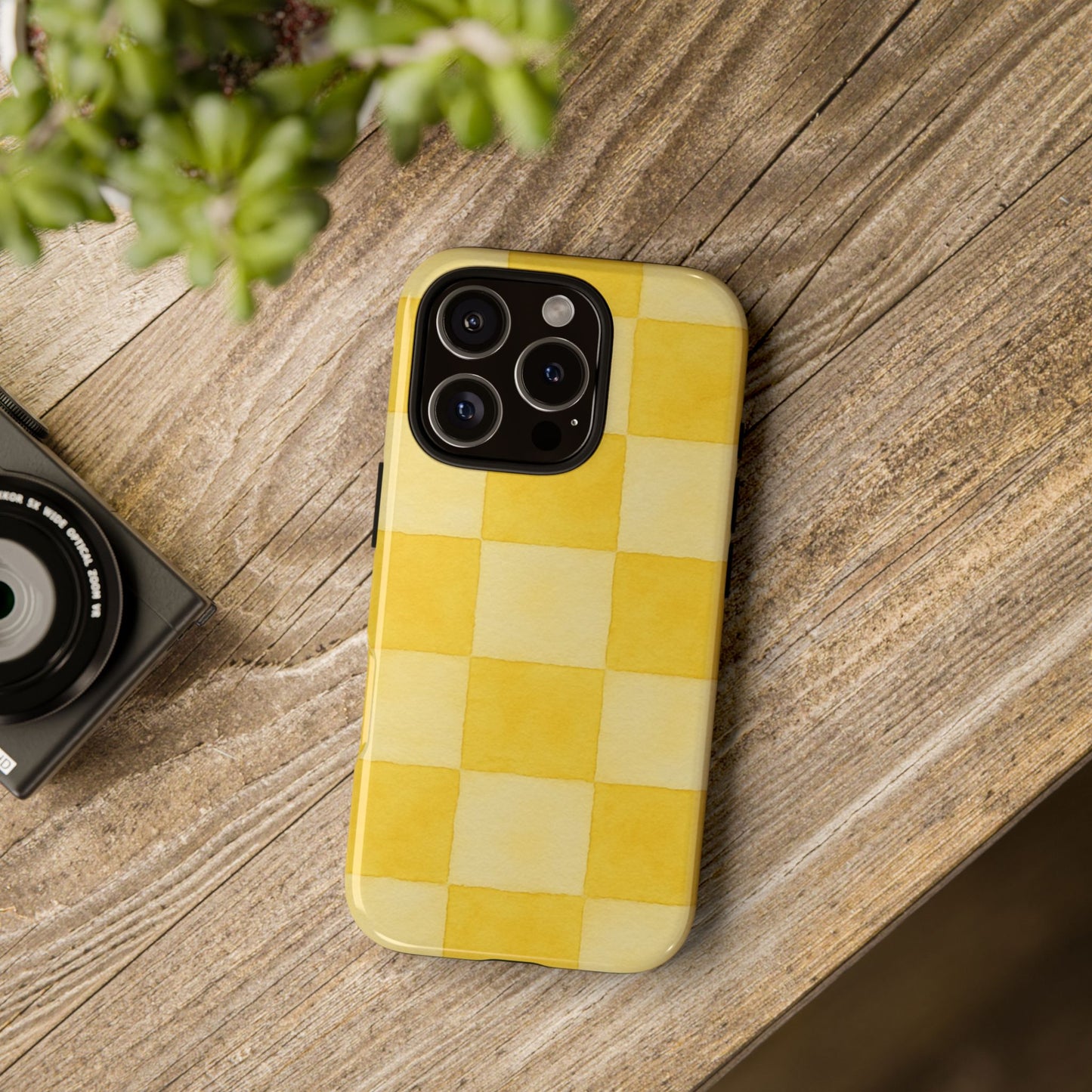 Yellow Checkered Phone Case