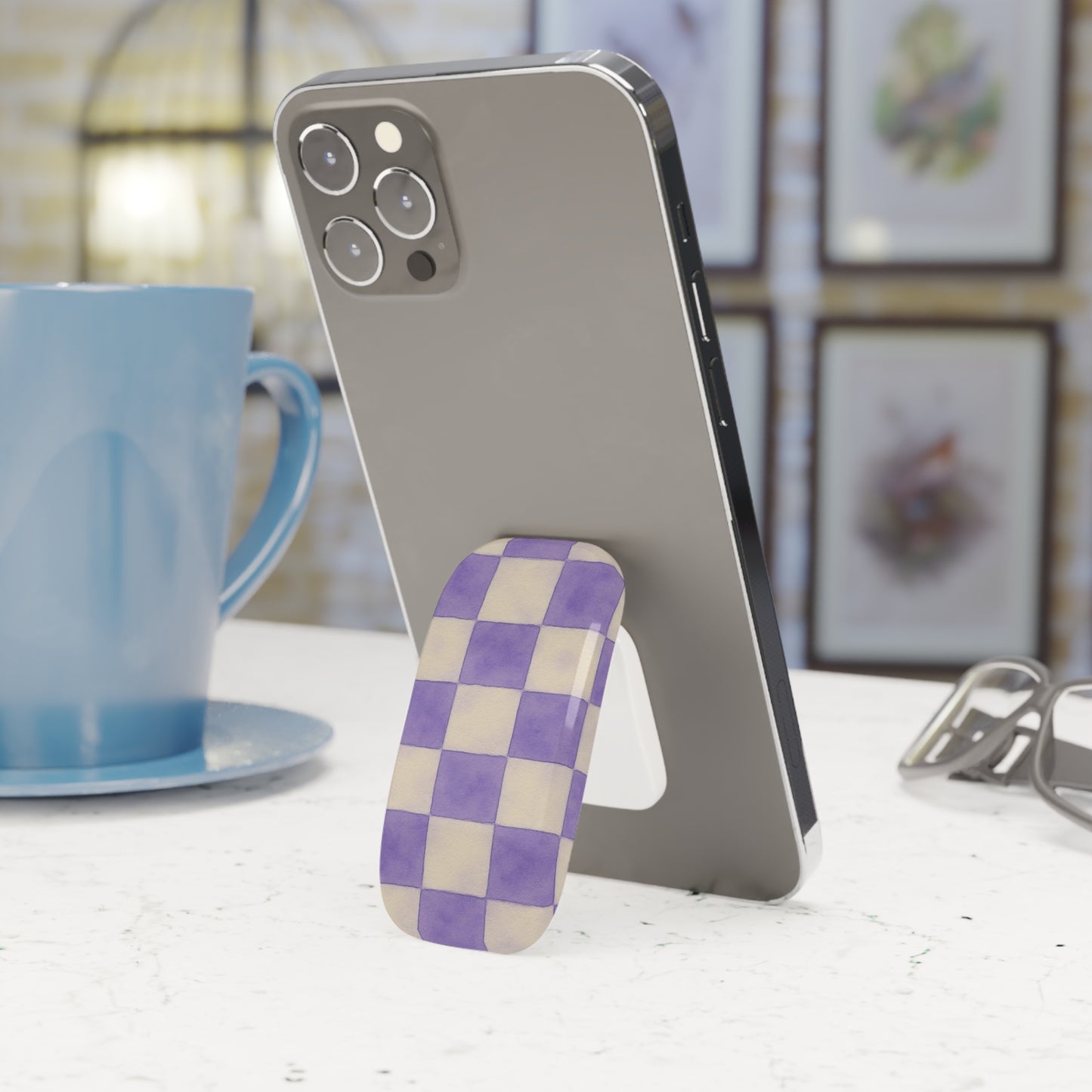 Purple Checkered Grip/Stand