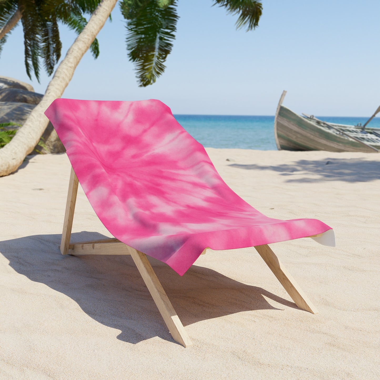 Pink Tie-Dye Beach Towel