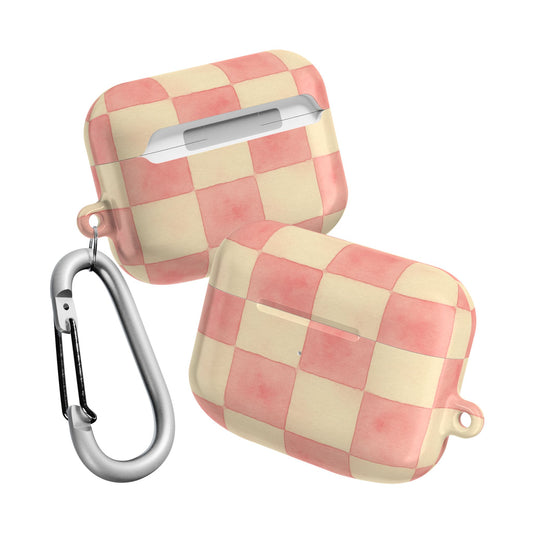 Pink Checkered AirPod Case
