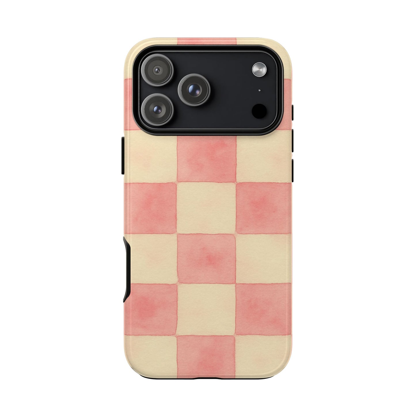 Pink Checkered Tough Phone Case