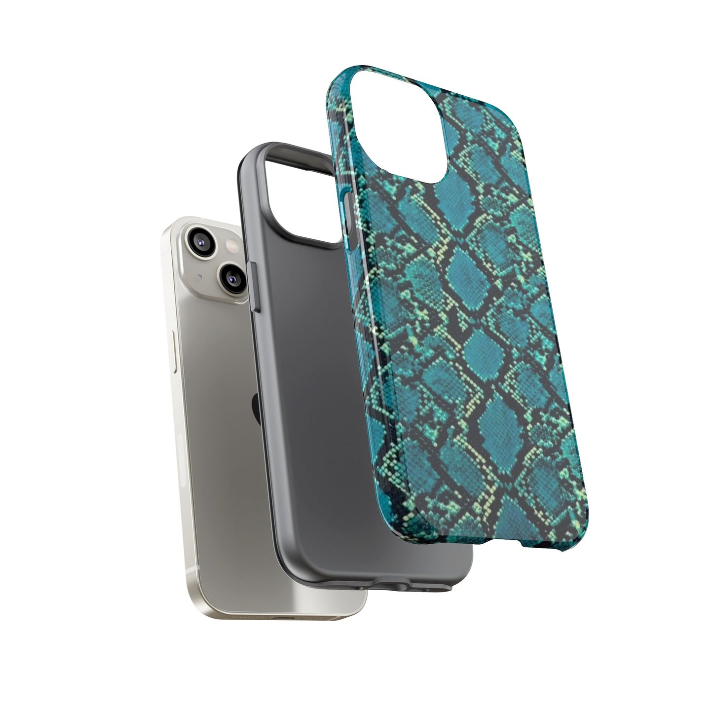 Blue Snake Skin Phone Case