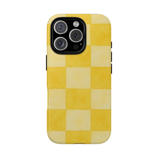 Yellow Checkered Phone Case