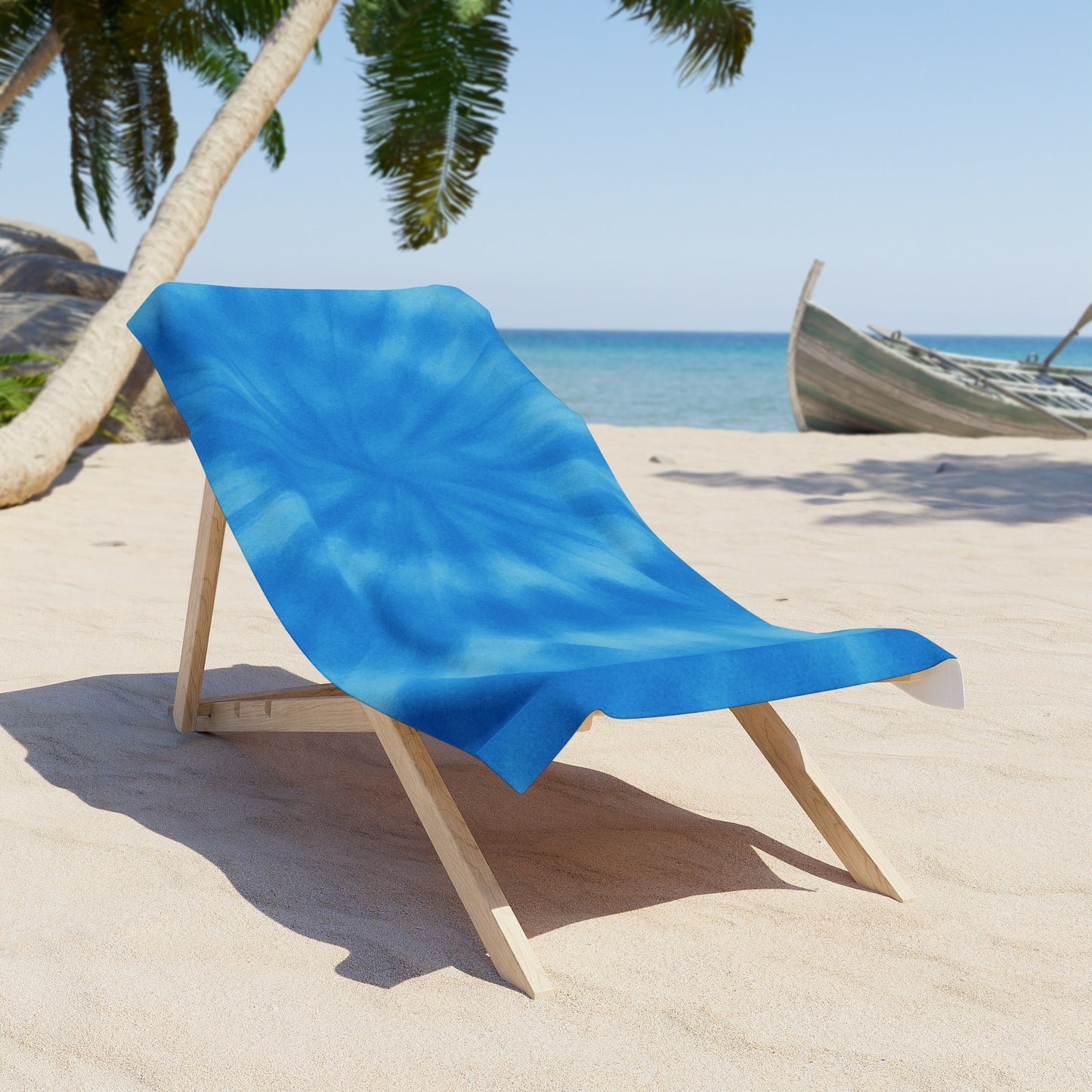 Blue Tie-Dye Beach Towel