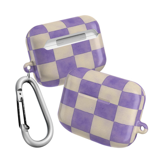 Purple Checkered AirPod Case